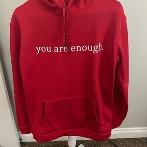 Red Hoodie with Motivational Print